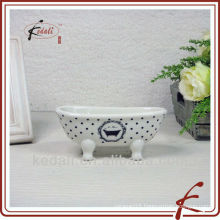 white glaze ceramic bathtub soap dish